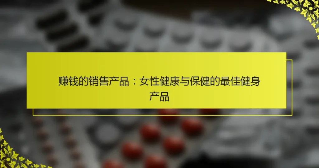 赚钱的销售产品：女性健康与保健的最佳健身产品