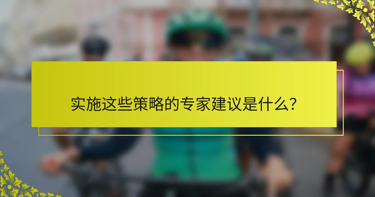 实施这些策略的专家建议是什么？